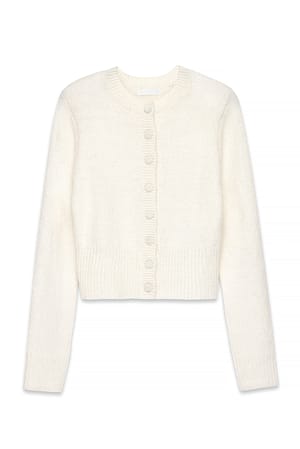 Offwhite Knitted Wool Blend Cardigan