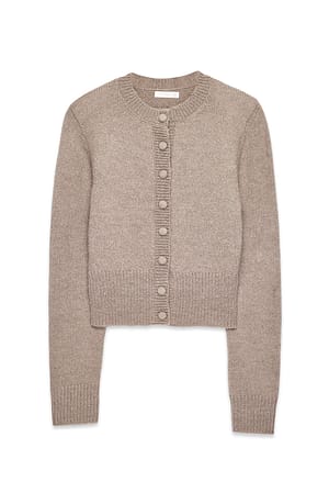 Beige Melange Gebreid vest van wolmix