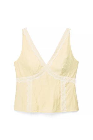 Light Yellow Lace Detail Singlet