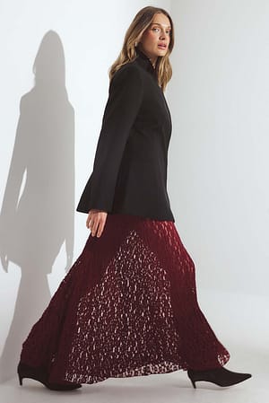 Red Jupe longue fluide en dentelle