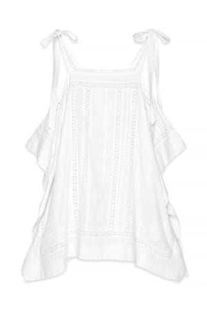 White Minikleid mit Schnürung und Spitzeneinsatz