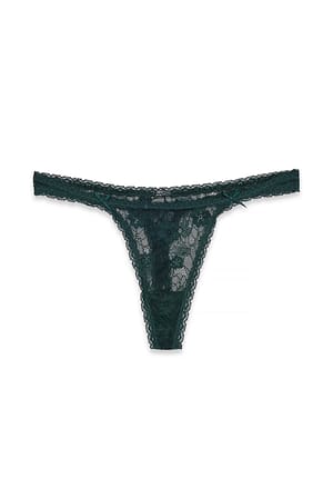 Deep Green Spitzen-String