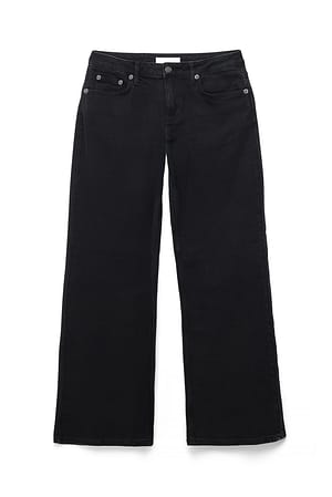 Washed Black Lane jeans med lav talje