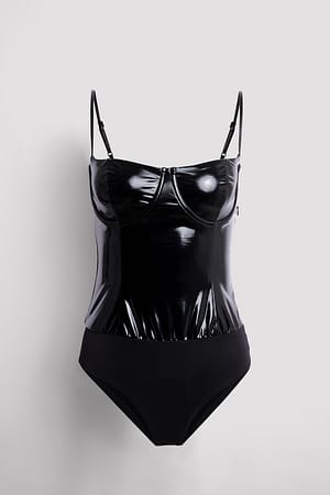 Black Latex Corset Body