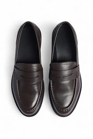 Brown Mocasines de piel