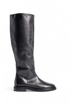 Black Leather Riding Boots