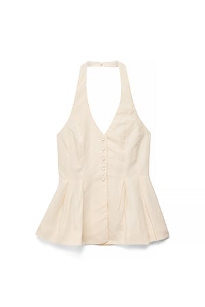 Cream Vesttopp i lin- og lyocellblanding med halterneck