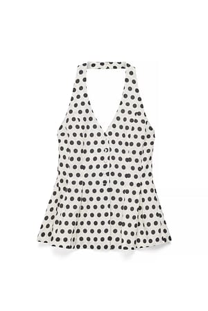 All Over Print Vesttopp i lin- og lyocellblanding med halterneck