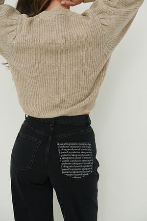 Black Organische gerade geschnittene Jeans