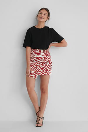 Zebra Asymmetric Mini Skirt