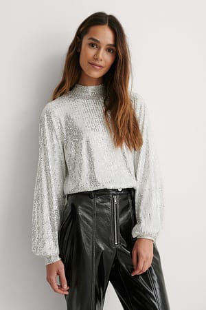 Silver Sequin Blouse