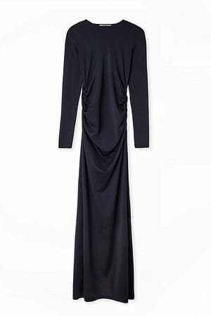 Black Langarm-Maxikleid