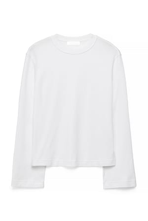 White Oversized T-shirt met lange mouwen