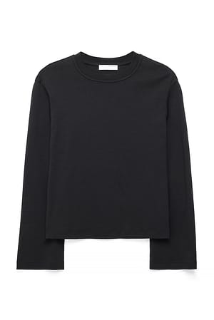 Black Oversized T-shirt met lange mouwen