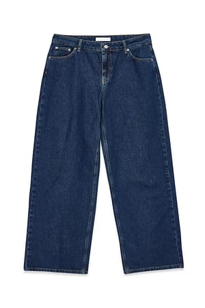 Dark Blue Jean long ample à taille basse