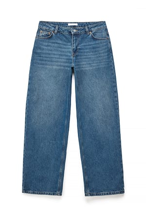 Blue Wash Lockere lange Hüftjeans