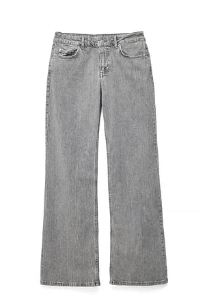 Light Grey Jeans med lav talje