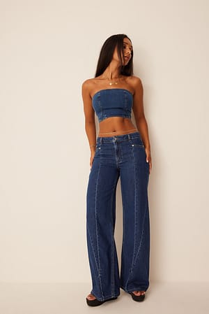 Denim Rechte jeans met lage taille