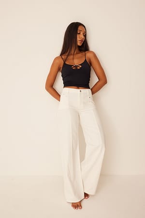 Offwhite Rechte jeans met lage taille