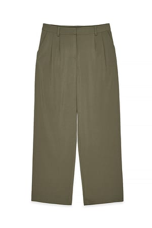 Dark Olive Pantalon de tailleur à taille basse