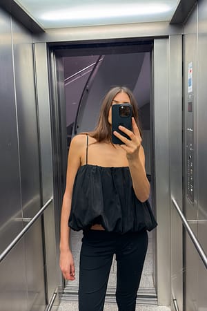 Black Omkeerbare bubbletop naar rok