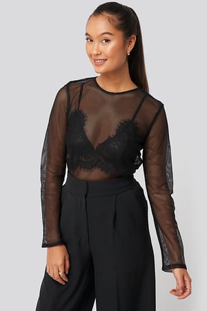 Black Net Top