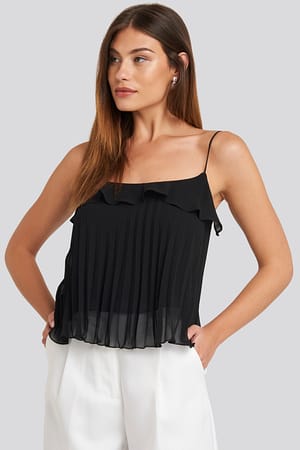 Black Plis Top