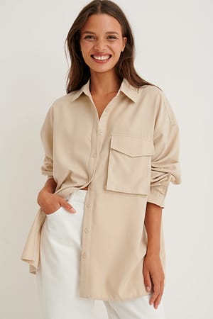 Beige Loose Fit Shirt