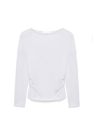 White Landskabsfacon langærmet top i jersey