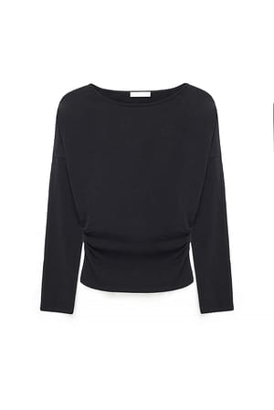 Black Landskabsfacon langærmet top i jersey