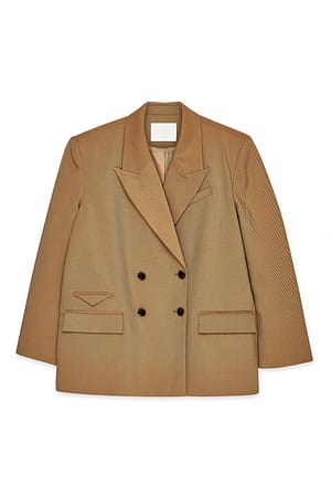 Camel Oversized maxiblazer med dobbeltradet knaplukning