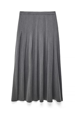 Grey Maxi-Faltenrock