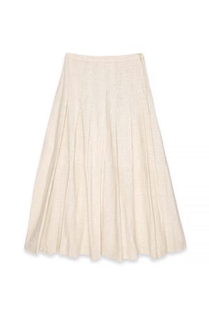 Beige Maxi-Plissee-Rock