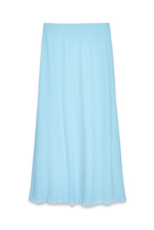 Light Blue Maxi-Plissee-Rock