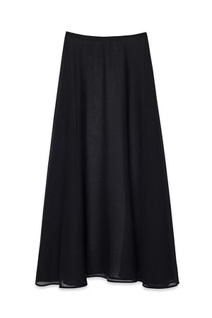 Black Maxinederdel i transparent materiale