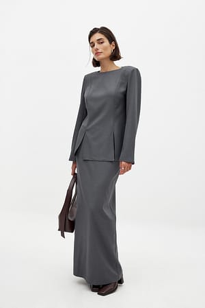 Dark Grey Maxinederdel