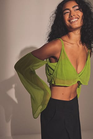 Green Sheer Material Top