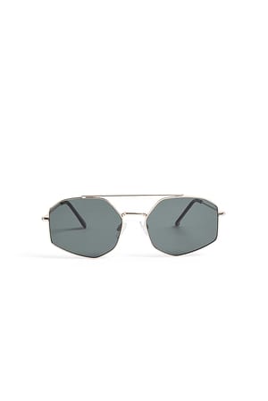 Dark Green Sonnenbrille mit Metallrahmen