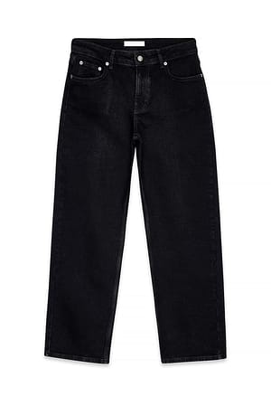 Black Ankellangt denim med middels liv