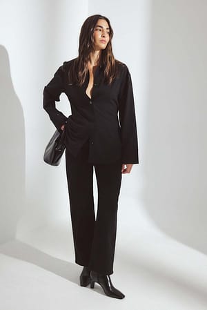 Black Ankellange denim med mellemhøj talje