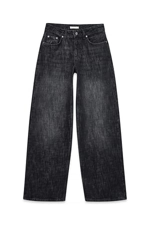 Dark Grey Mellemtaljede baggy jeans med detalje i ryggen