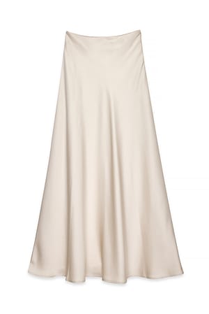 Champagne Satin Maxi Skirt