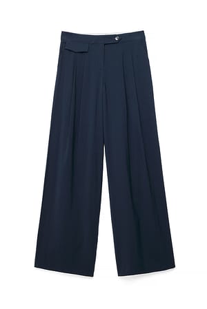 Navy Weite Hosen mit niedriger Taille