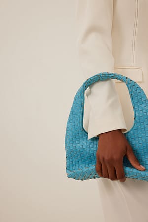Strong Blue Mini Braided Shoulder Bag