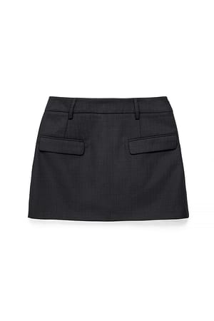 Black Minifalda con bolsillos de solapa