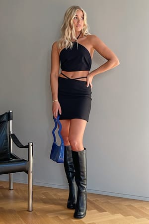 Black Rok met strik in de taille