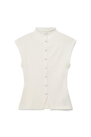 Offwhite Topp i jersey med mock-hals