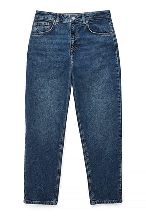 Dark Blue Mom jeans med hög midja