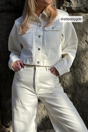 Offwhite Denim jack met voorzak