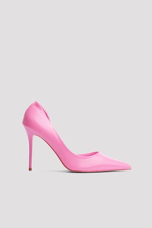Strong Pink Glänzende Cut Out Pumps